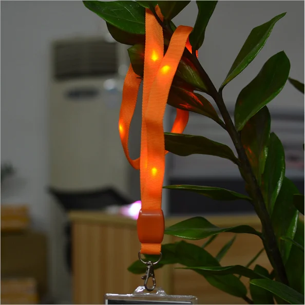 
(Hot Sale) Premium Custom Colorful LED Lights ID Card Neck Strap Keychain Glow Necklace Party Flashing Led Lanyard 