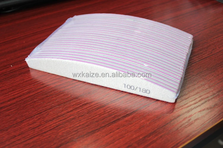  Shiny China Manufacturer Soft Pink Sponge Nail Buffer 100/180 for Salon
