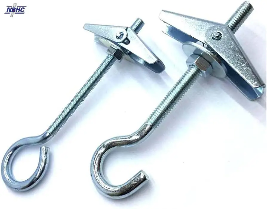 NBHC017AN Good price Fastener carbon steel Fixings Spring Anchor Expansion  Toggle Bolt With C-Hook/Sheep Eye Hook