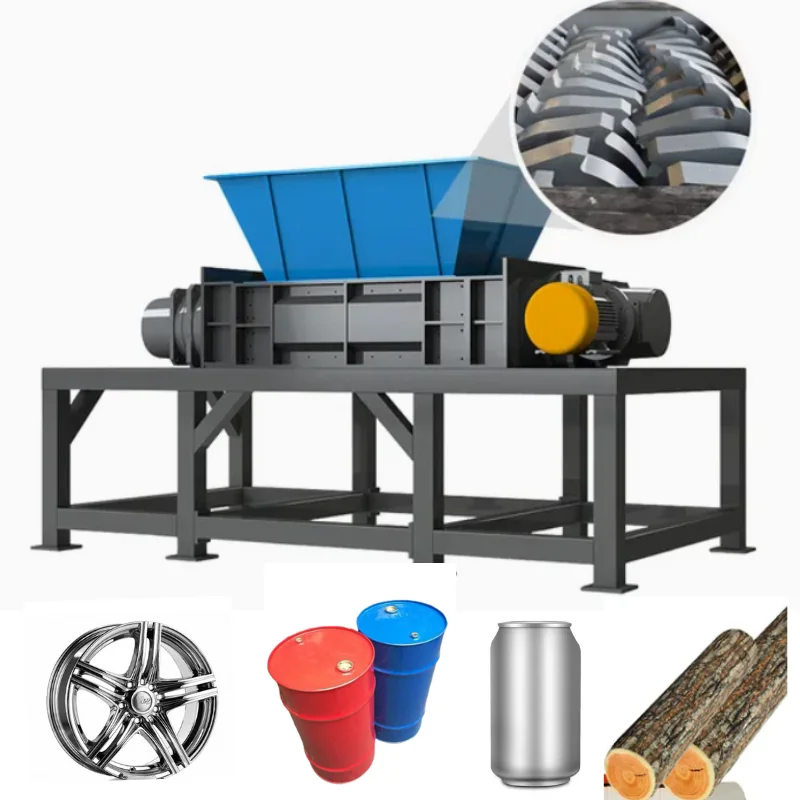 Top Feed Industrial Dual Shaft Shredder for Metal Aluminum Plastic Wood Shredding No.1 Selling
