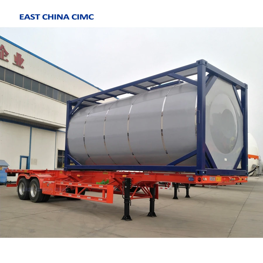 20ft 21000 liters Stainless Steel Container Tanker Used For Oil Fuel Chemicals Transport