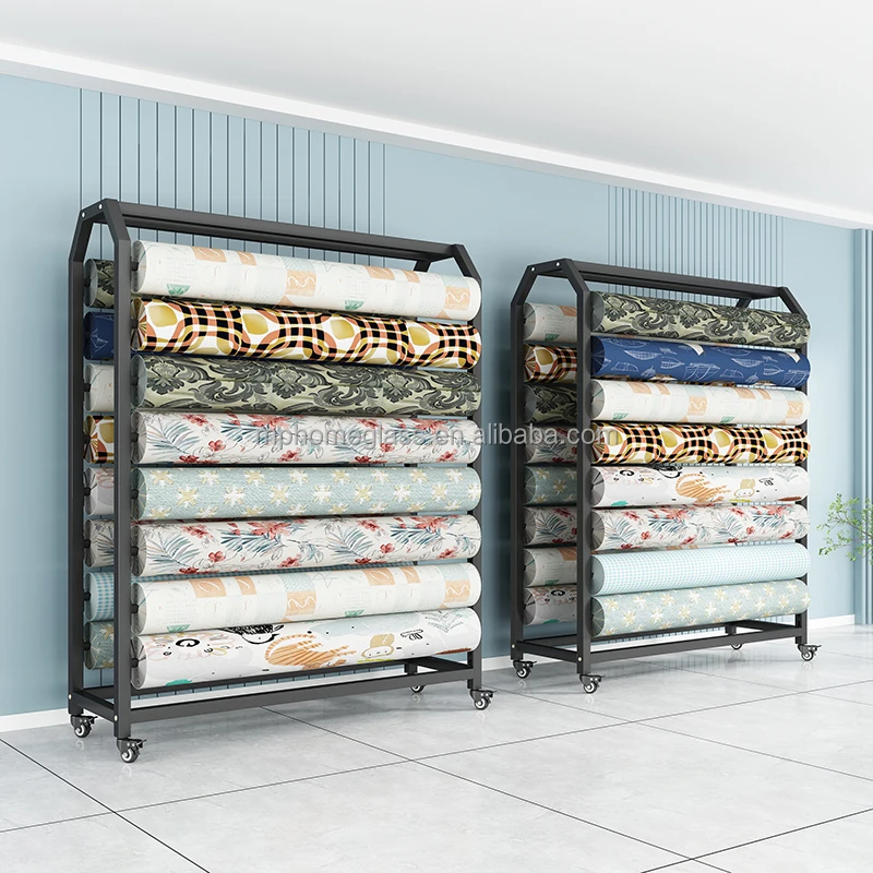 Modern fabric roll display stands textile display rack cloth stands display racks