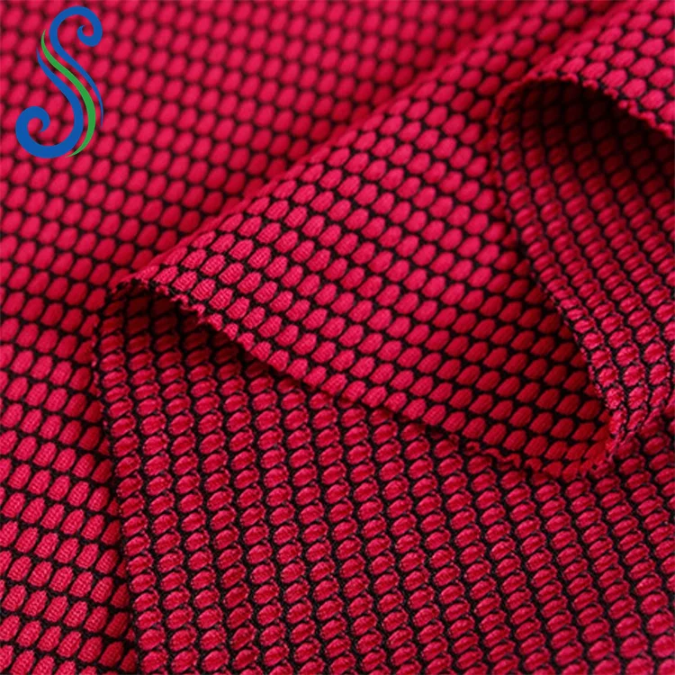 Factory Football Pattern Honeycomb Polyester Spandex Fabric for Shoes Bags