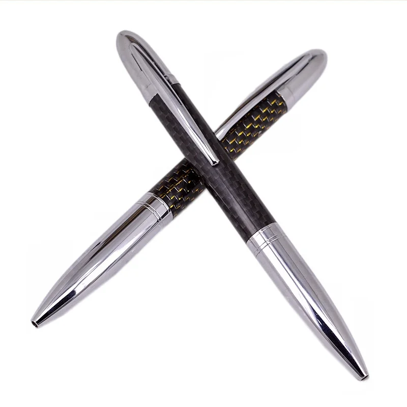 Reginfield factory outlet Biro Ballpoint Pen Customized logo Bullet design Metal Roller Ball Pen Luxury Carbon Fiber Pen