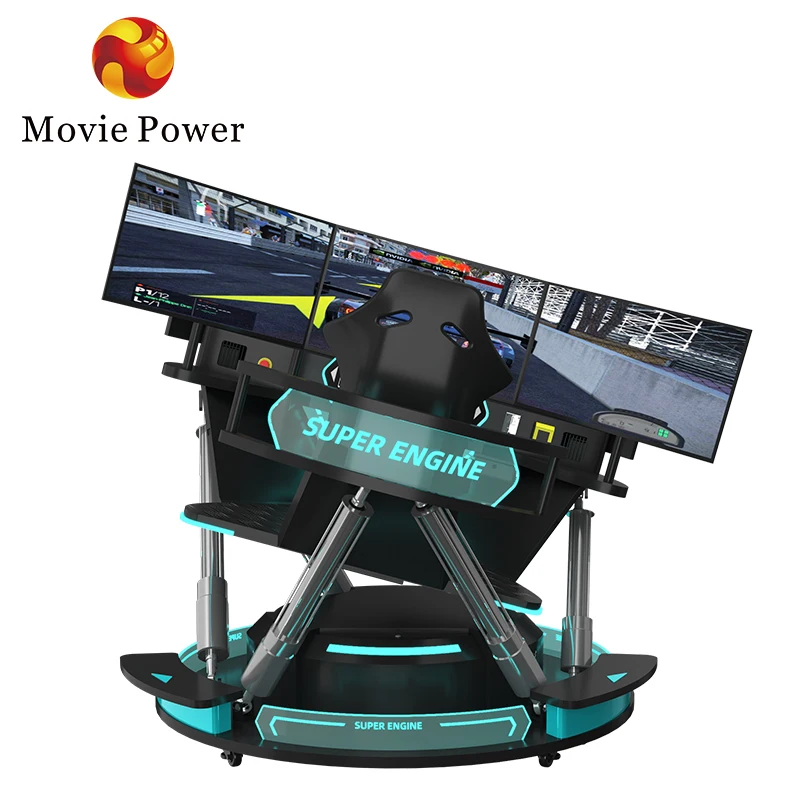 9D VR Car Racing Arcade Game Machine 3 Screen Driving Training Simulator Dynamic Car Racing Simulator for mall