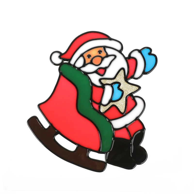 wholesale ponny christmas window sticker static cling custom xmas