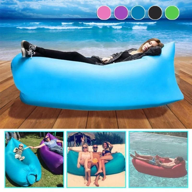 Inflatable Lounger Air Sofa Hammock Portable Lazy Sofa Beach Bed For Music Festivals