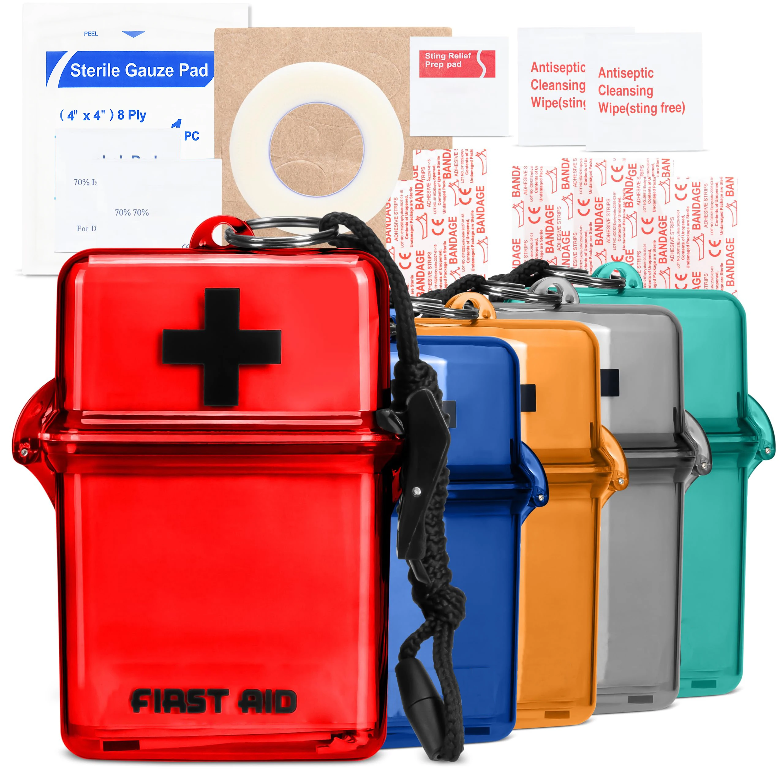 Customized OEM Waterproof Palm Size Storage Pocket Mini Home Empty First Aid Kit Children Outdoor Clip Case