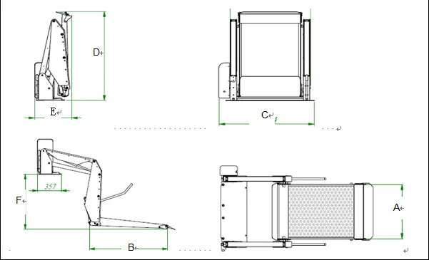 DN-880S Hydraulic Dual Arm Wheelchair Lift for Van and Minibus