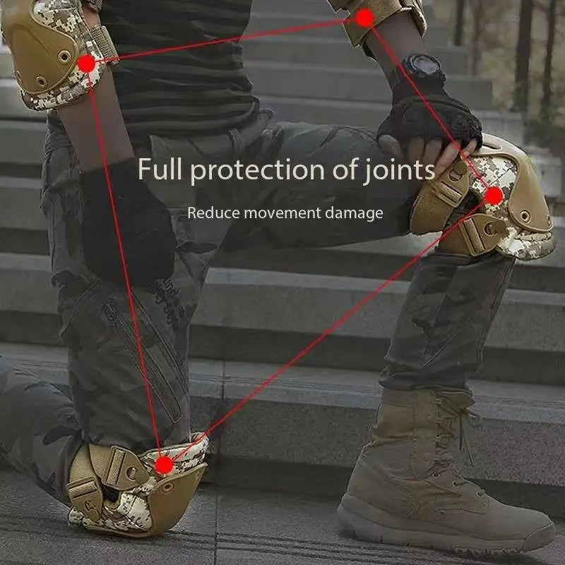 H02 Outdoor sports combat protective elbow knee pads tactical gear