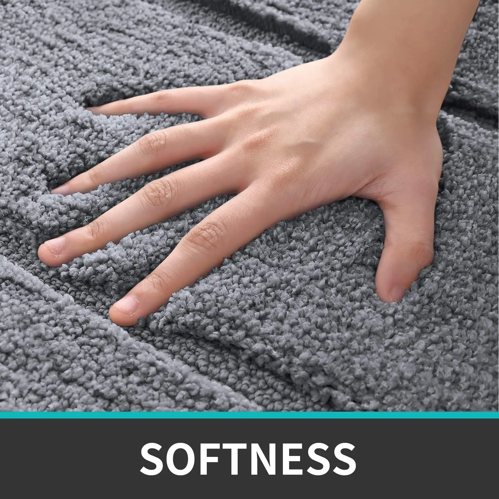 Grey Bathroom Rug Mat Microfiber Soft Bath Mats for Bathroom Non-Slip Bath Mats Machine Wash Dry