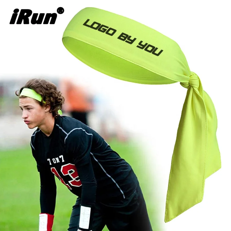 Custom logo wholesale sports head tie headband Dri-Fit work out sweatband wrist head wrap tie back headband