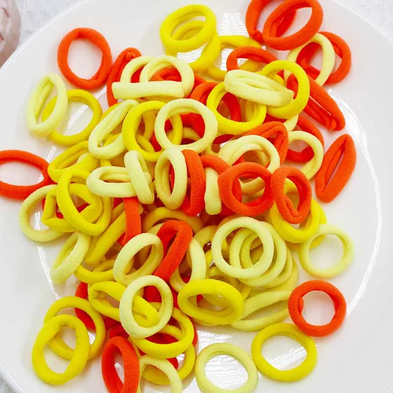 multi color mini elastic hair bands for kids pack in box cute girls hair band 100pcs per box