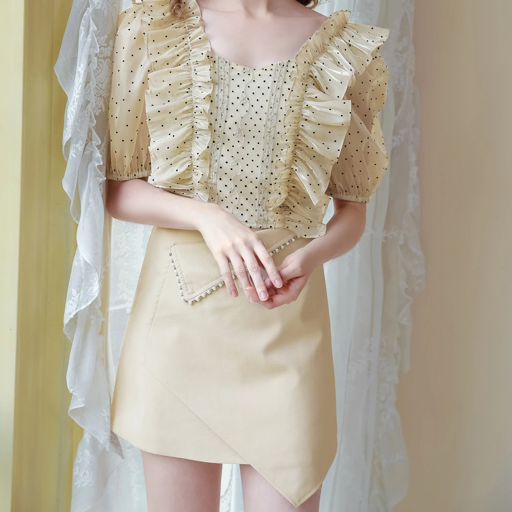 High End Designs Skirts Ladies Sweet Sexy Irregular Half Skirt Fashion Outdoor Wears Skirt And Top Set For Women