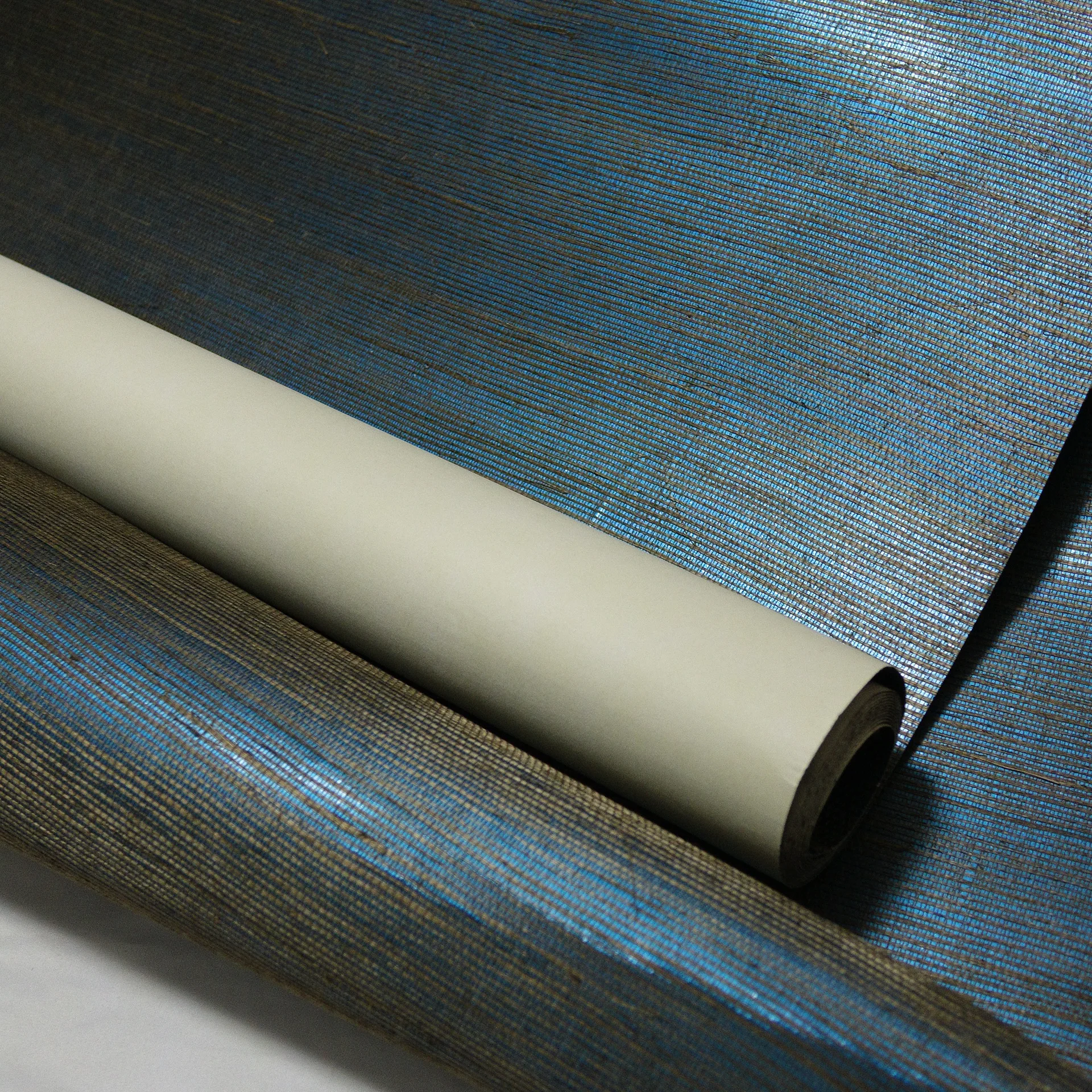 Zhenling wallcovering real fiber grasscloth wallpaper grey wallpaper for ceiling tiles