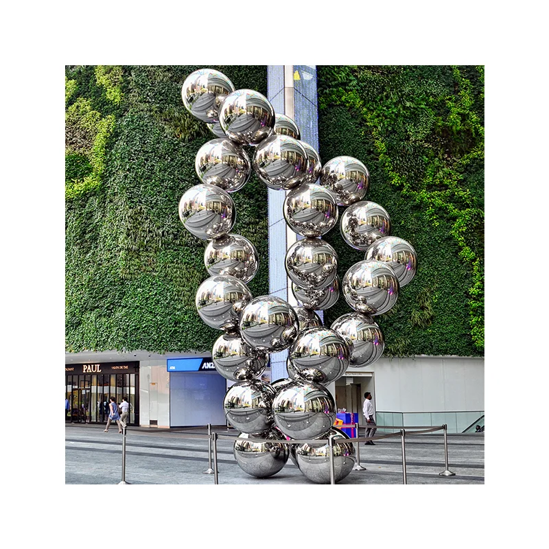 Home Decor Stainless Steel Sculpture Sphere Hollow Railing Ball Decoration Stainless Steel Ball