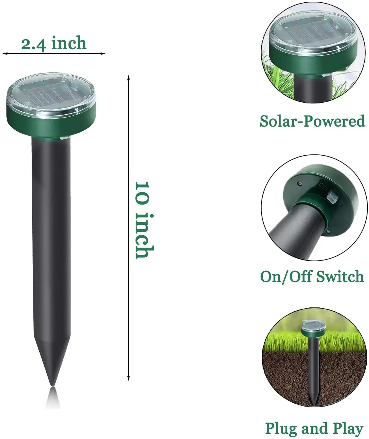 Homeplay Hot sale Solar Animal Repeller Ultrasonic Outdoor For Gopher Mole Snake Repellent MouseTrap