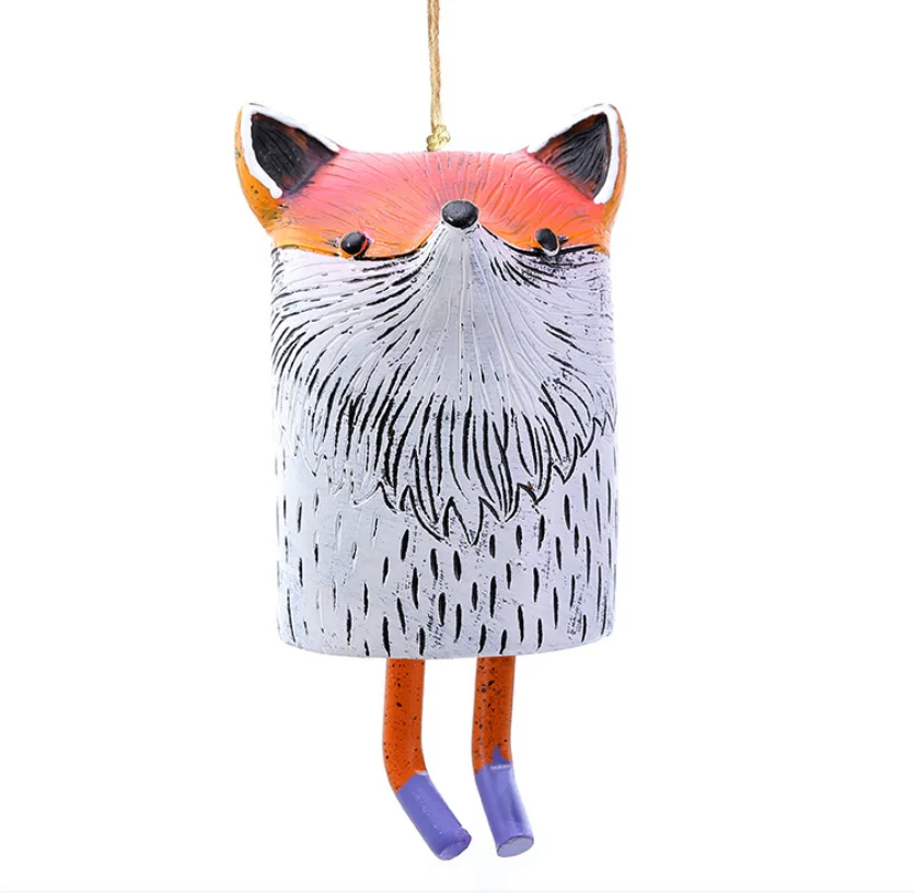 Vintage Hanging Animal Wind Chimes Cute Bells Crafts for Outdoor Garden Yard Decor Groundhog Fox Owl Sheep Rraccoon Sloth