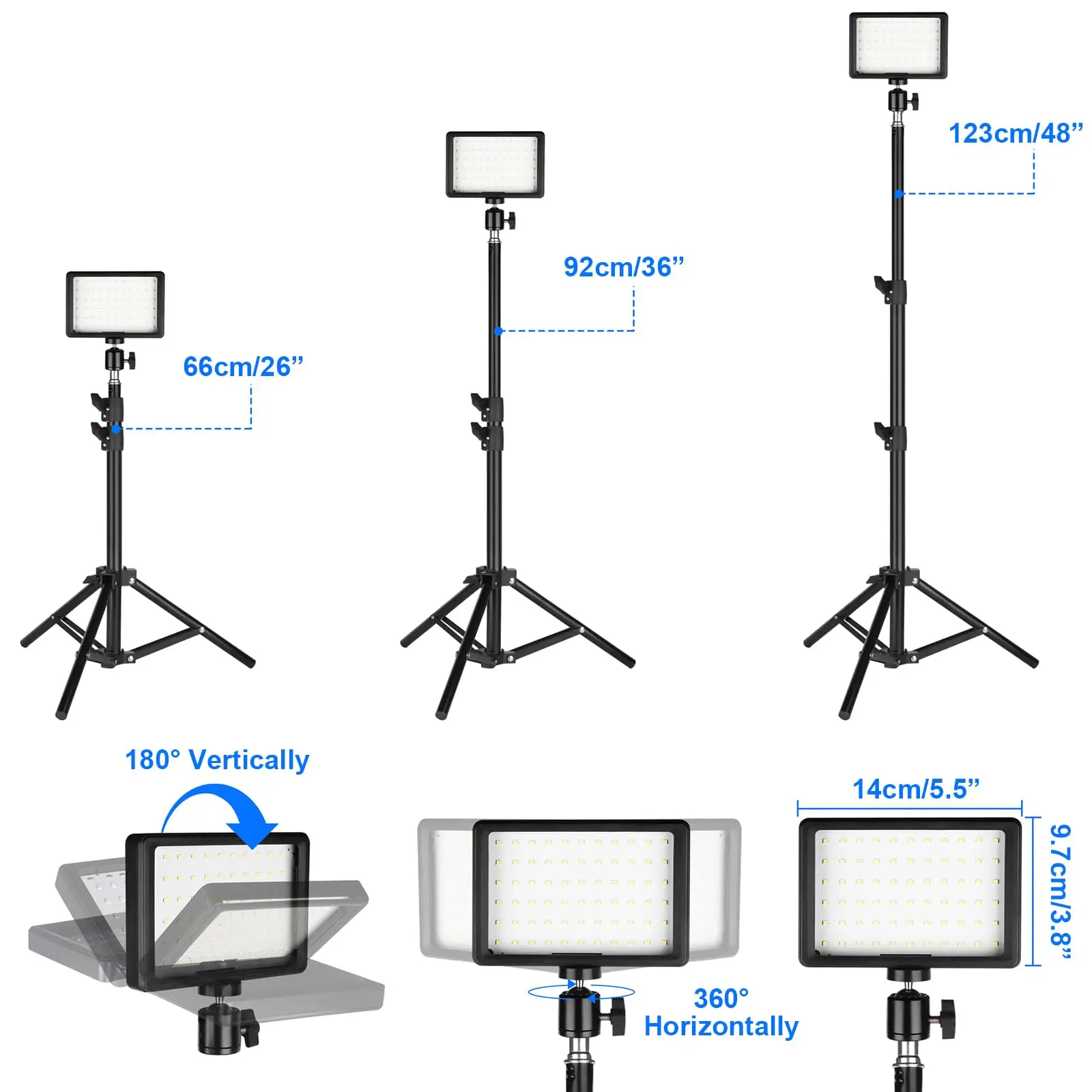 5600K USB светодиодный непрерывный свет для фотосъемки фото видео со штативами и цветными фильтрами фотостудий