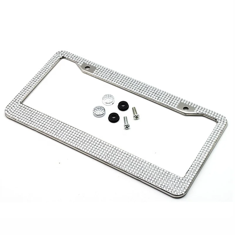 JDMotorsport88 2pcs Car Custom Bling License Plate Frames Covers Holder Protector for USA Car