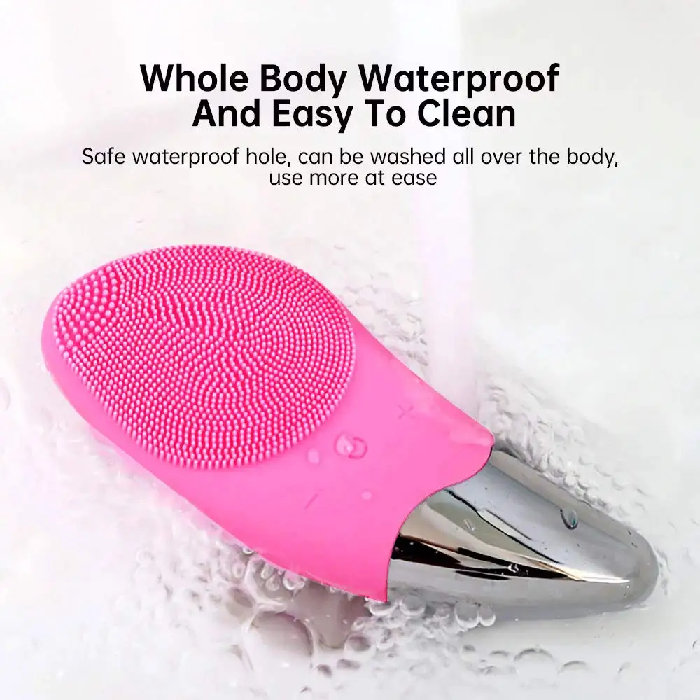 Mini Electric Facial Cleansing Brush Silicone Sonic Face Cleaner Deep Pore Cleaning Skin Massager Face Cleansing Brush Device