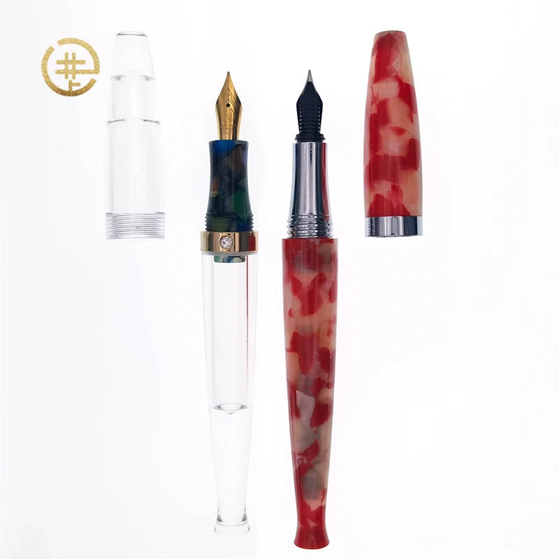 Best selling calligraphy fountain pen sets flex nib white and ink fountain pen with gift box