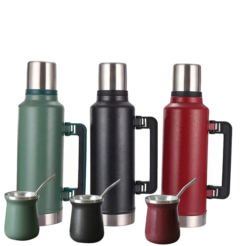 6oz 1.0L 1.3L mate yerba cup stainless steel travel thermos kit set reusable custom logo outdoor sports thermal water bottle