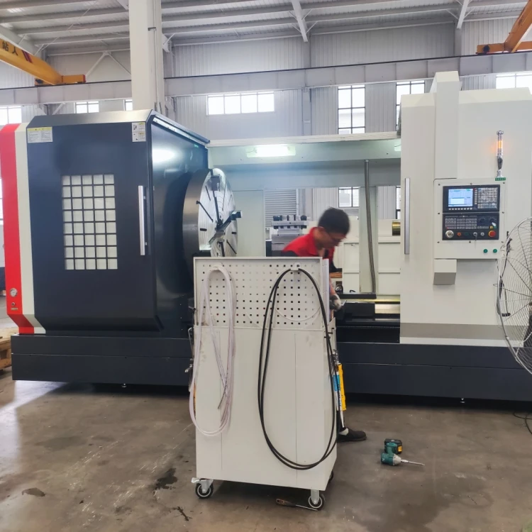 automatic fast rotation ck61125 HUAZHONG controller flat bed cnc lathe machine for sale