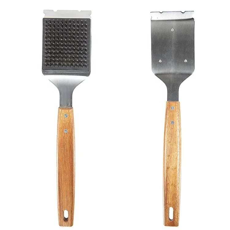 Bbq Clean Grilling Brush And Scraper Bbq Grill Brush Scrubber Cleaner Stainless Steel Bristle Scraper Barbecue Brush Tool