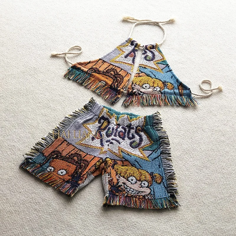 Bikini for kids girl custom cute Girls clothing sets Beachwear bikini Dress tapestry skirt Summer bikini 2 piece of shorts suits