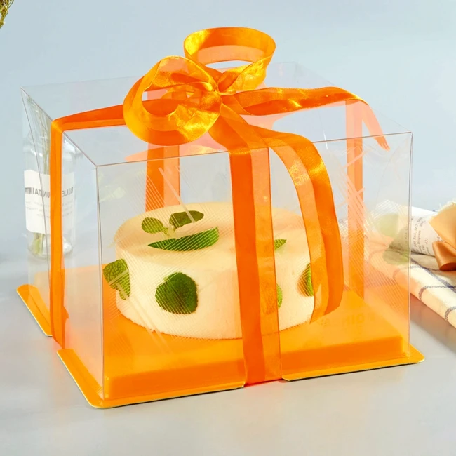Wholesale Cheap High Quality Cake Box Plastic Birthday Custom Transparent Cake