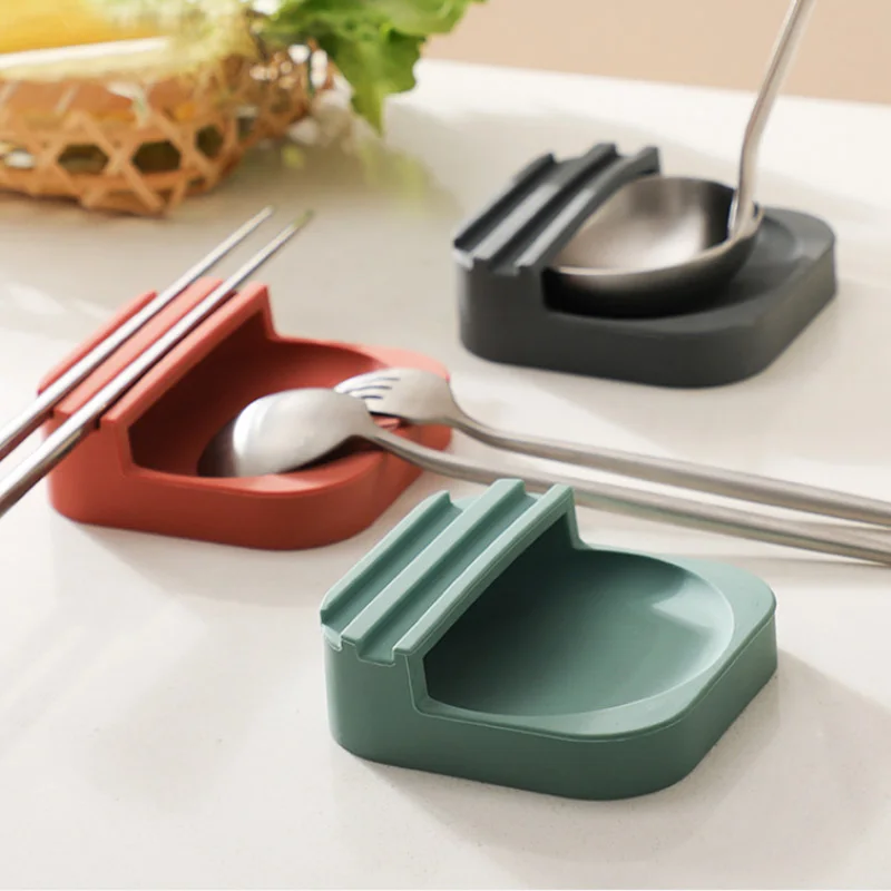 SOPEWOD Silicone Spoon Rest Kitchen Utensils holder counter spatula holder