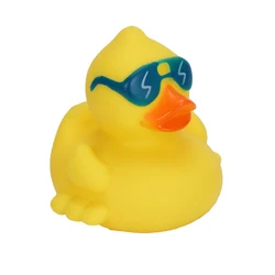 Factory Wholesale Custom Logo Design Promotional Yellow Rubber Ducks Vinyl PVC Plastic Sunglasses Rubber Duck Toys For Baby