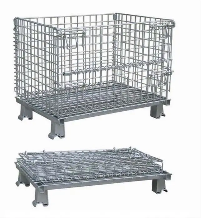 collapsible industrial heavy duty wire mesh container