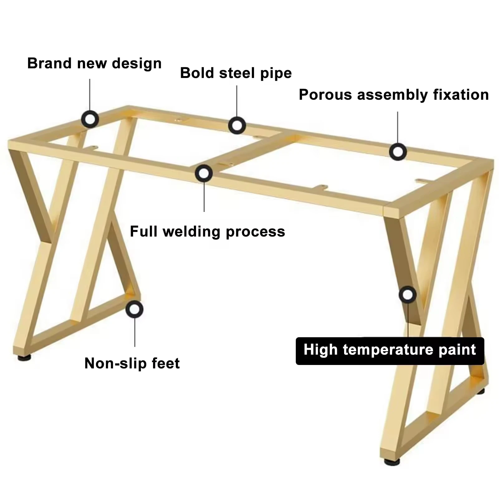 Topcent Furniture Legs Metal Table Bases Table Base Frames Industrial Restaurant Desk Office Cast Iron Steel Bench Coffee Dining