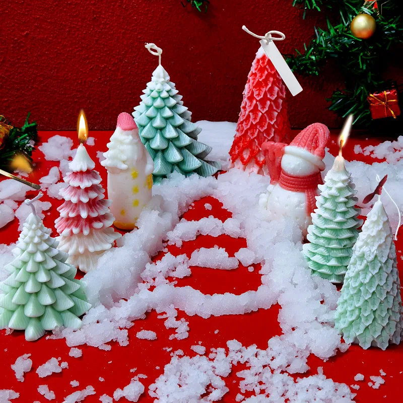 High Quality 3D Christmas Tree Shape Silicone Mold for DIY Casting Aromatherapy Wax Candles Hone Decor ChristmasTree Candle Mold