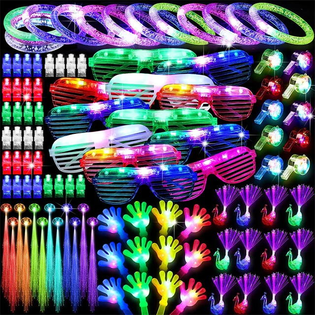 Peacock Design Led Light Up Toy Lamp Fiber Finger Light Colorful Led Light Up Rings Party Gadgets Toys for Children