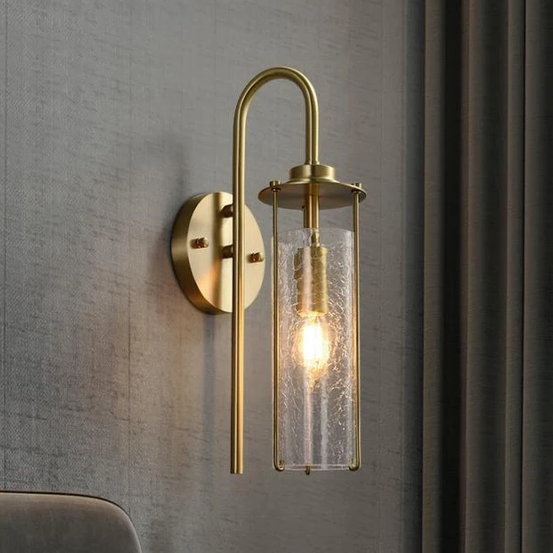 Роскошный медный фон для гостиной E12 настенный светильник для спальни прикроватный гостиничный коридор веранда стеклянный настенный светильник