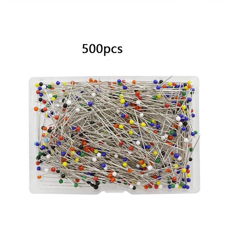 500pcs Color Glass Pin Garment Sewing Fixed Pin Decorative Pin Head Positioning Needle