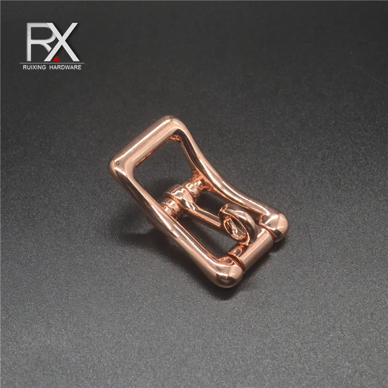 Custom rose gold color zinc alloy tongue pin buckle Strap Adjustable belt Buckle with tongue clasp for belt garment nickel free