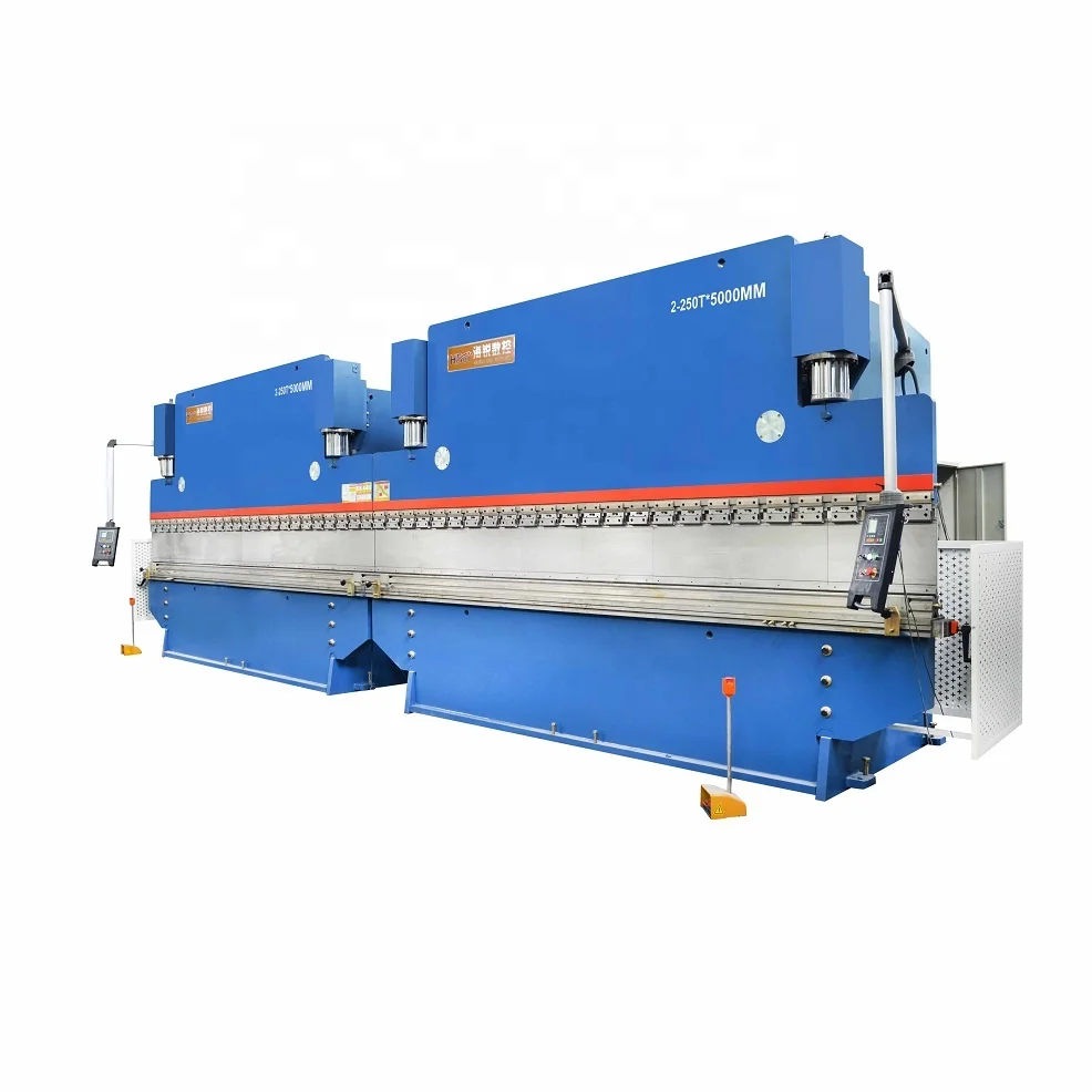 
1000T big torsional axis synchronous hydraulic cnc tandem press brake for traffic lights pole making 