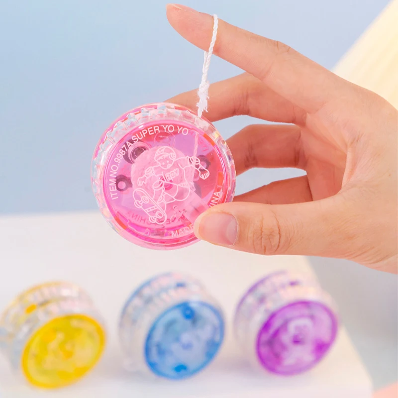 Unisex Classic Glowing Toy Mini Plastic Flash Toys for Children Yo Yo Ball
