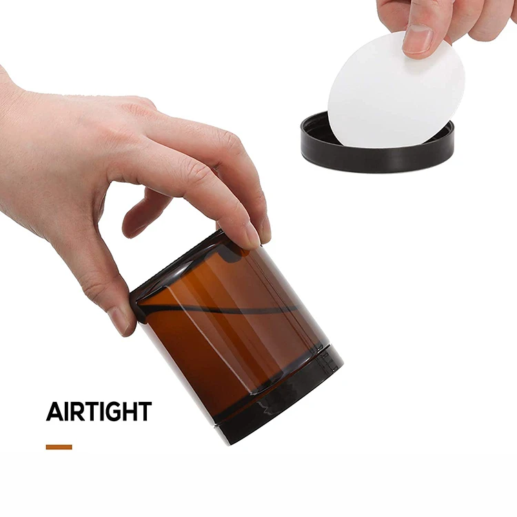 Hot Sell Amber Glass Scented Jar Brown Candle Container Bottle Glass Candle Holders Lanterns Candle Jars