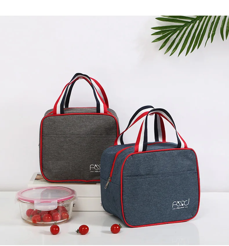 Ve Stylish Portable Thermal Insulation Square Lunch Box Lunch Bag Student Picnic Portable Bag Lunch Cooler Bag