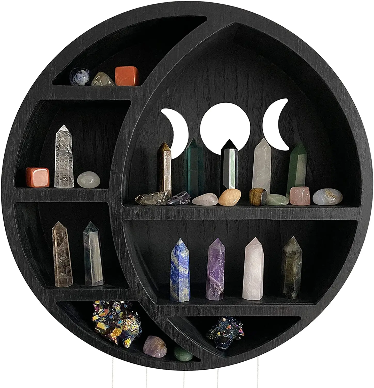 Crescent Moon Shelf  Crystal Shelf Display for Stones Essential Oils  Whichy Decor