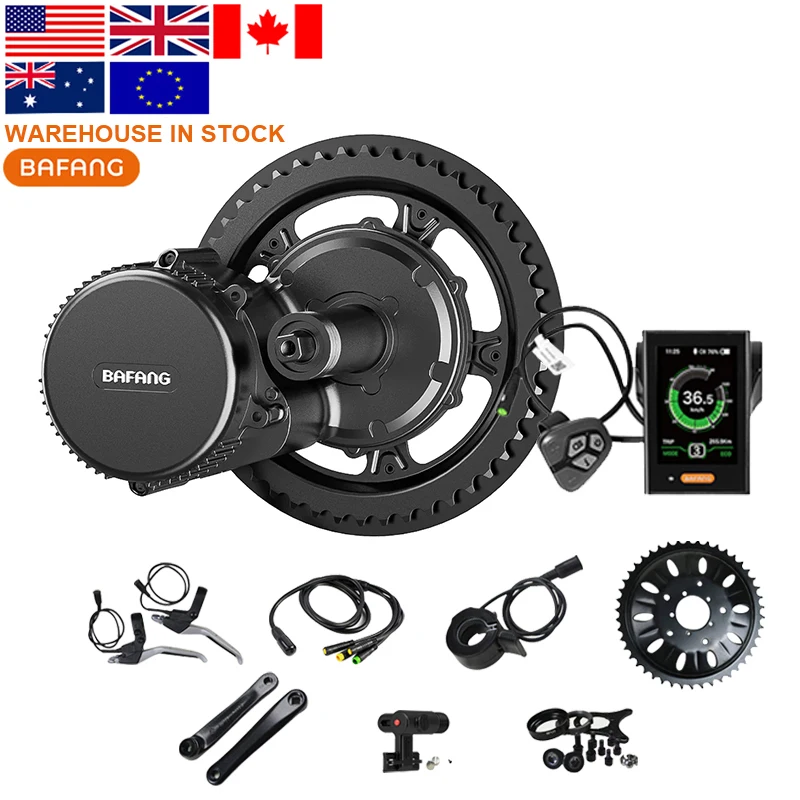 Us Eu Warehouse Bafang Mid Drive Motor Ebike Kit 36V 48V 52V 250W 350W 500W 750W 1000W Electric Bike Bicycle Conversion Kit