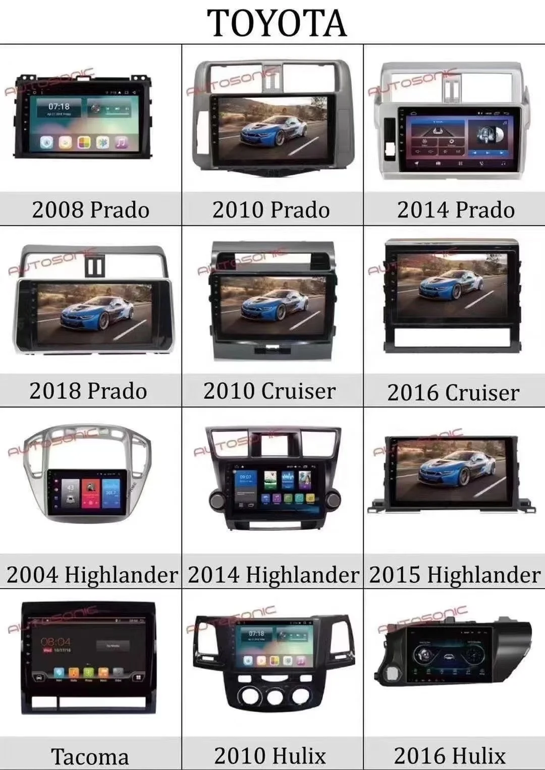 Car frame New hot sale fascia frame Stereo navigation & gps android car radio Bracket Panel android car DVD frame