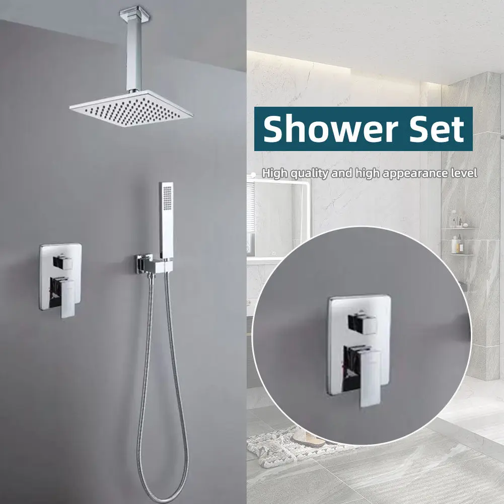 Factory Customized Bathroom Brass Ceiling hiding Wall Mounted Healthy Dual Function Concealed Shower Set