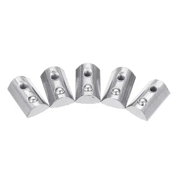Stainless Steel T-slot Nuts M6 Half Round Flat Base Roll In Ball T Nut