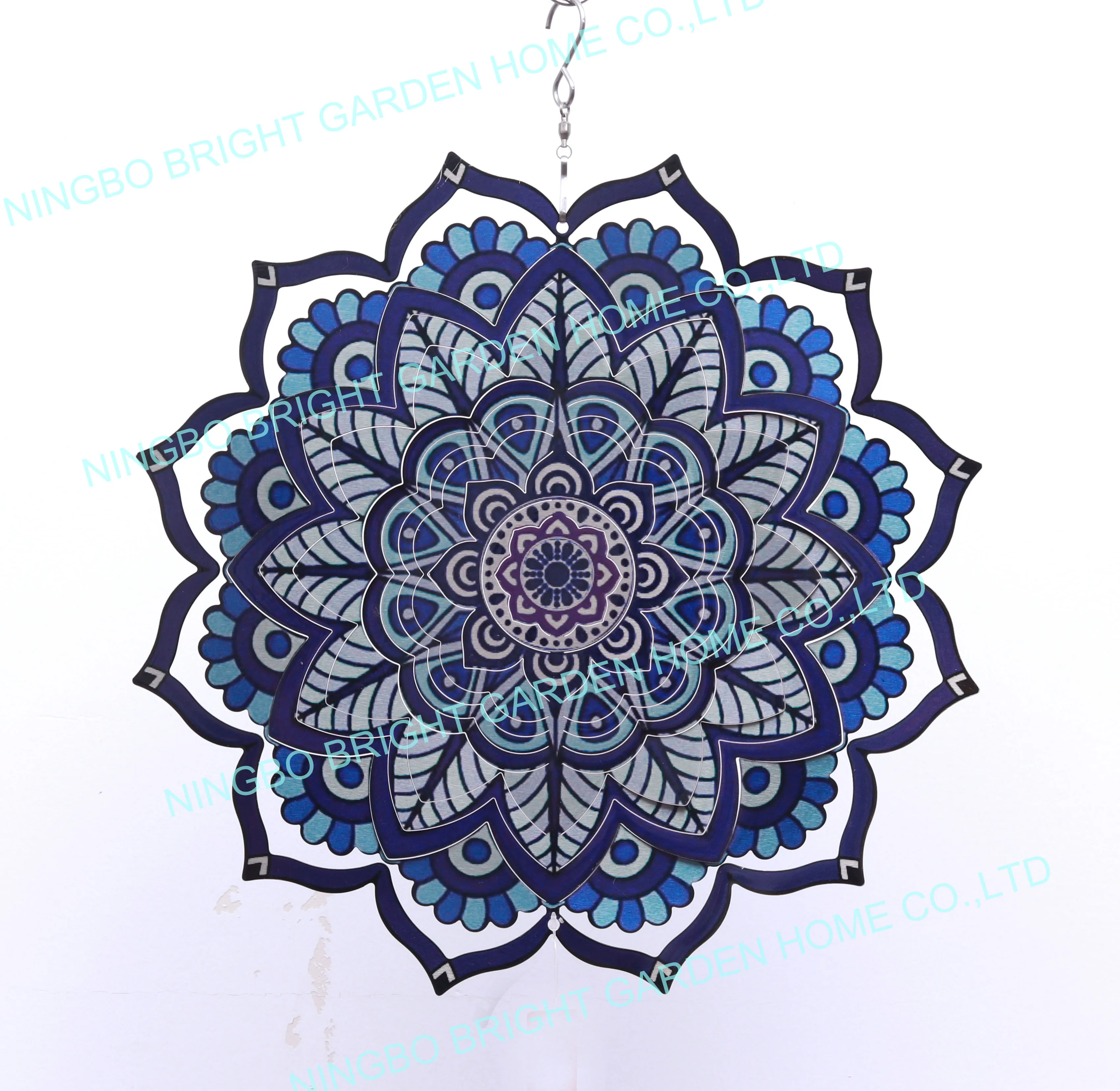 
Amazon Hotsale Mandala Stainless Steel Wind Spinner For Garden Decoration 
